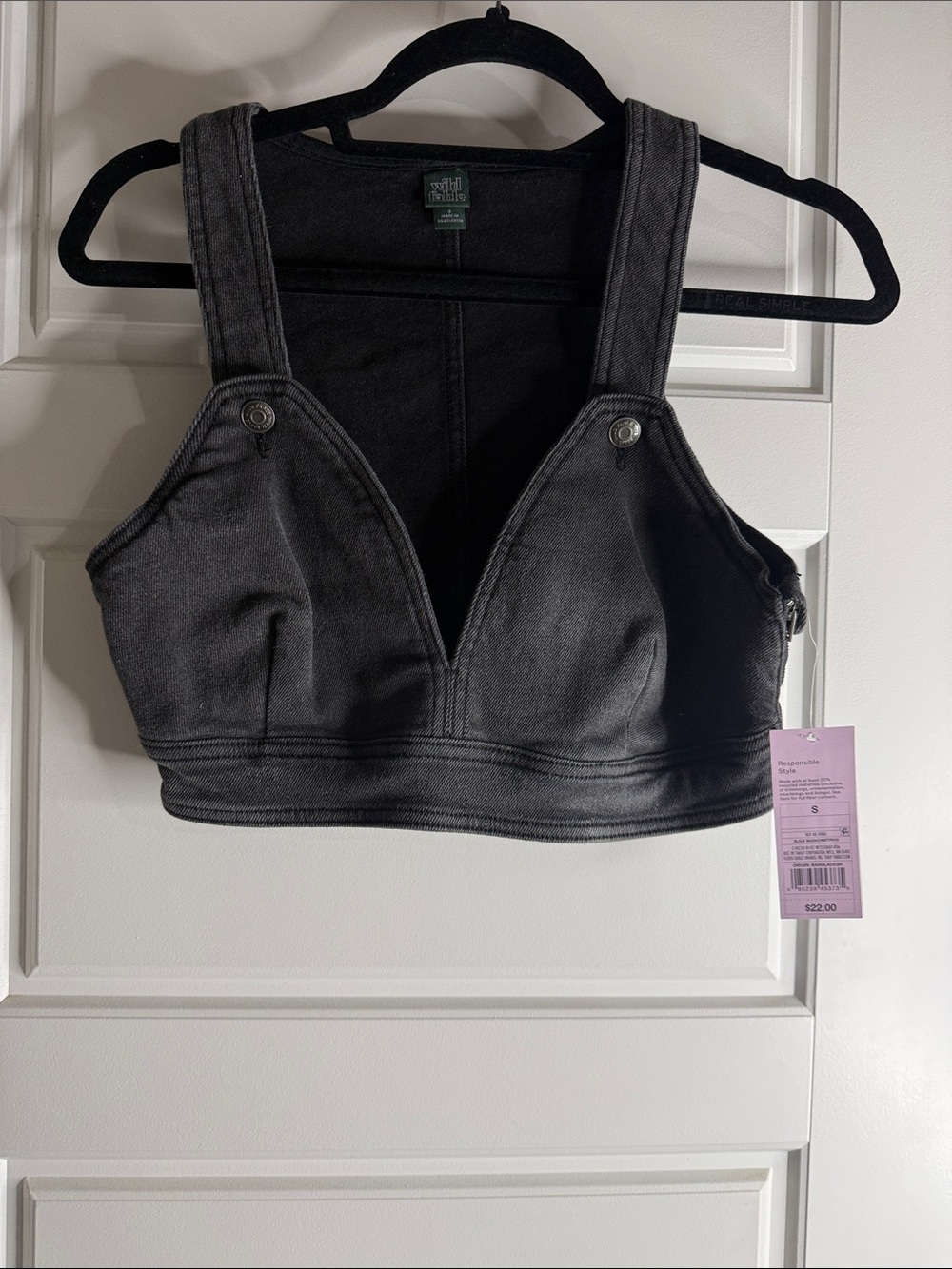 The Rail Charcoal Black Denim Crop Tank
